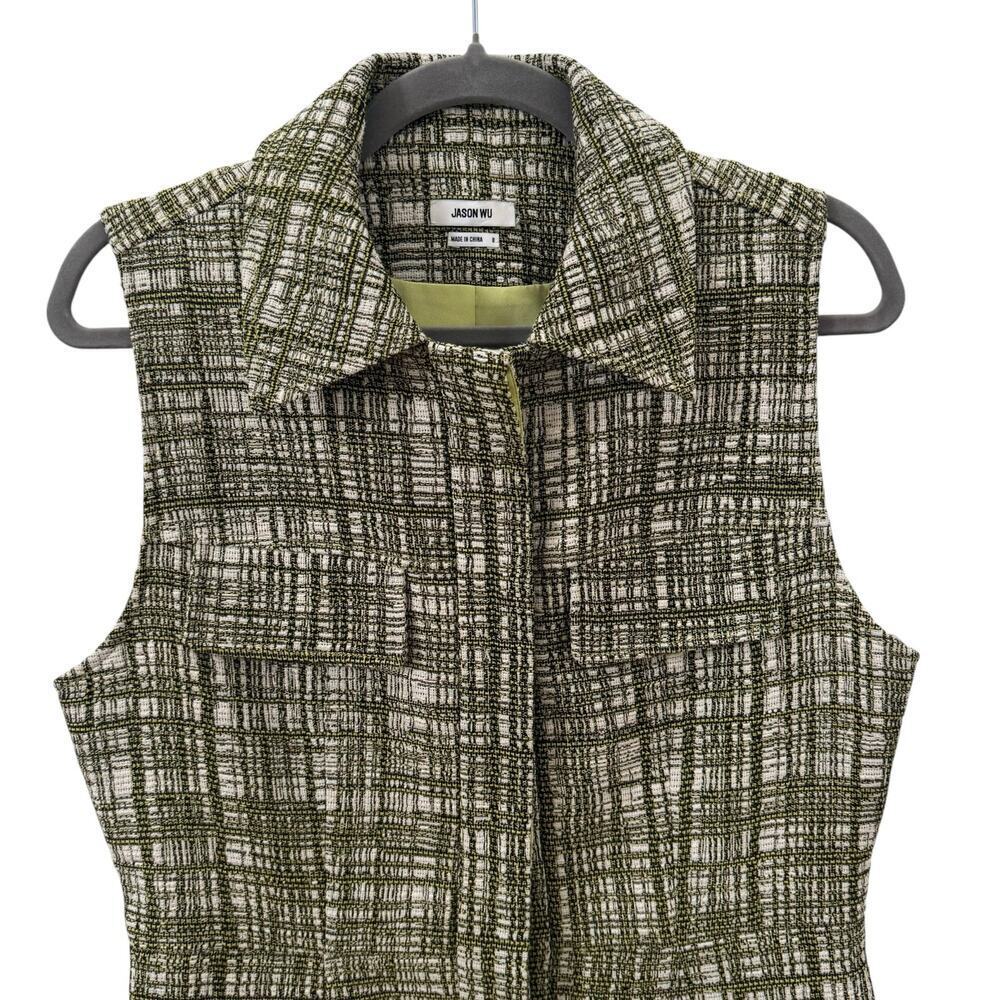 Jason Wu Sleeveless Tweed A-Line Minidress Green Size 8 - Picture 4 of 11